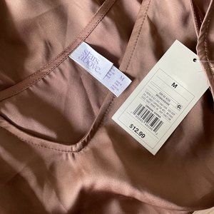 stars above Brown Sleep Satin Tank, Size M